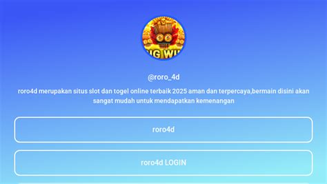 RORO4D MAXWIN Daftar Link Slot Online Dan Togel Online Terpercaya