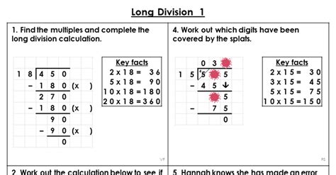 Roselyon School Year 6 Long Division Steps Double Digits - Long Division Steps Double Digits