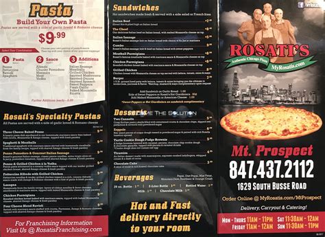Rosetta's Pizza Menu