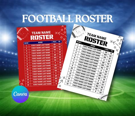 roster cards templates