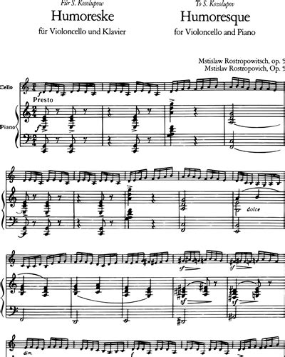 rostropovich humoresque sheet music