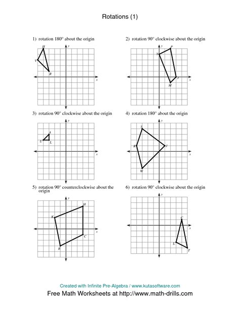 Rotation Worksheets Math Worksheets 4 Kids Rotations Geometry Worksheet - Rotations Geometry Worksheet