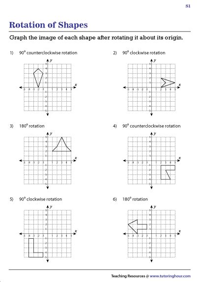 Rotation Worksheets Tutoring Hour Rotations Geometry Worksheet - Rotations Geometry Worksheet