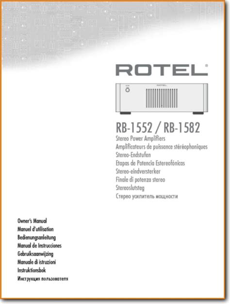 Read Online Rotel 1552 User Guide 