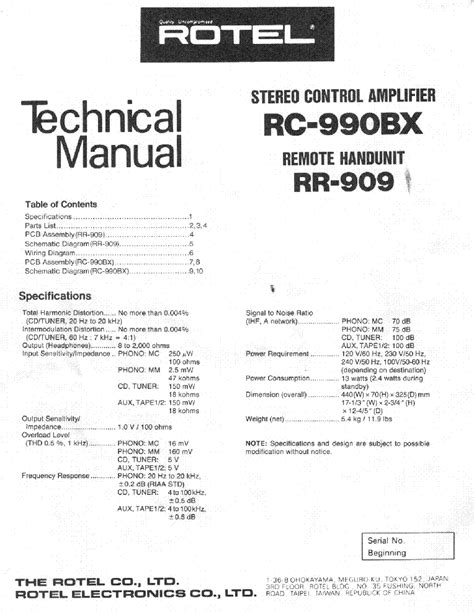 Full Download Rotel Rc 990Bx User Guide 