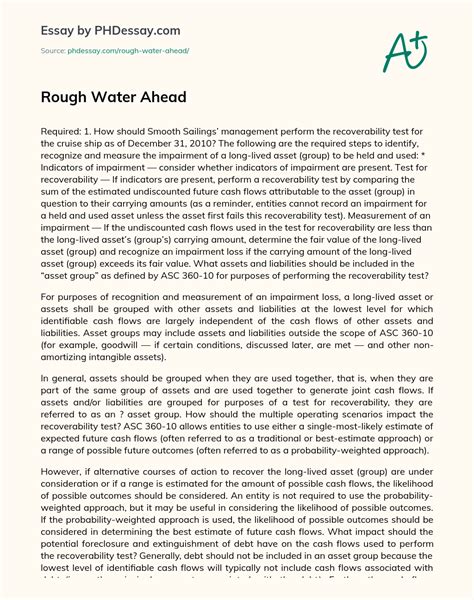 Full Download Rough Water Ahead Case Solution 