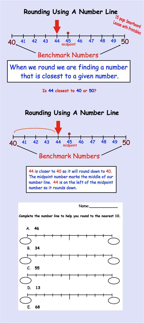 Round Numbers Using A Number Line Worksheet Printout Rounding Using A Number Line Worksheet - Rounding Using A Number Line Worksheet