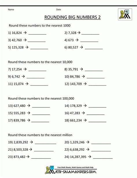 Rounding Large Numbers Worksheet   Printable Rounding Number Worksheets Education Com - Rounding Large Numbers Worksheet