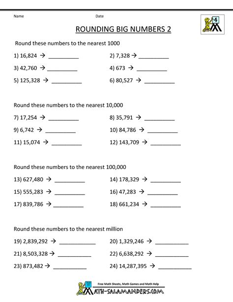 Rounding Large Numbers Worksheets Place Value Through Millions Worksheet - Place Value Through Millions Worksheet