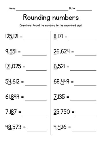 Rounding Large Numbers Worksheets Teaching Resources Rounding Large Numbers Worksheet - Rounding Large Numbers Worksheet