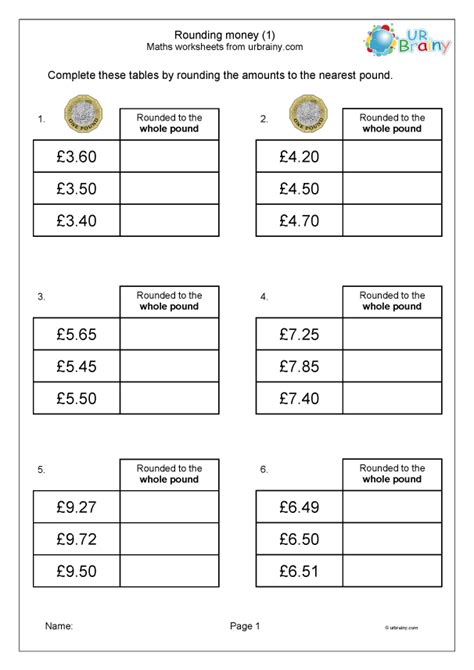 Rounding Money Worksheets Round To The Nearest Dollar Worksheet - Round To The Nearest Dollar Worksheet