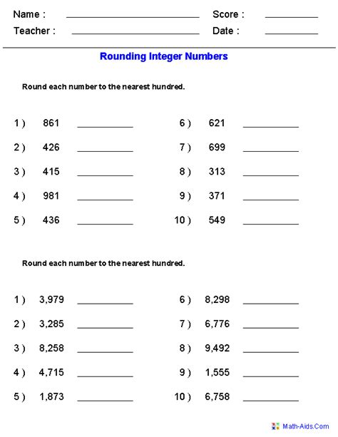 Rounding Numbers For Grade 3 Worksheets Kiddy Math Rounding Integers 3rd Grade Worksheet - Rounding Integers 3rd Grade Worksheet