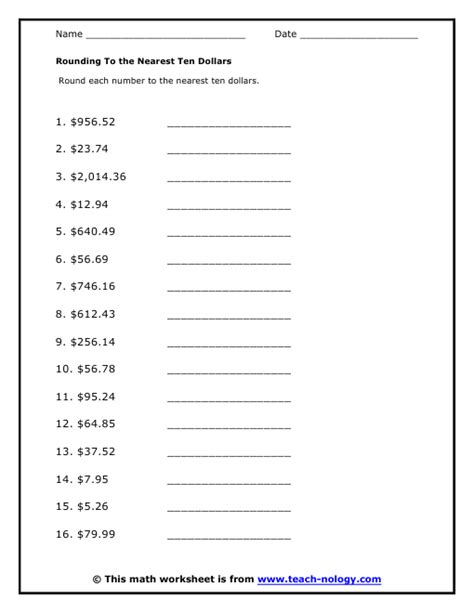 Rounding To The Nearest Dollar Lesson Plans Amp Round To The Nearest Dollar Worksheet - Round To The Nearest Dollar Worksheet