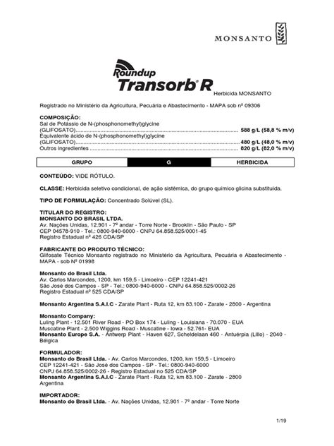 Roundup Transorb Bula