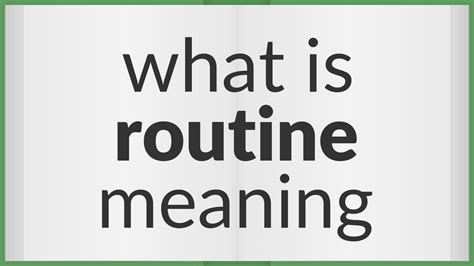 routine meaning