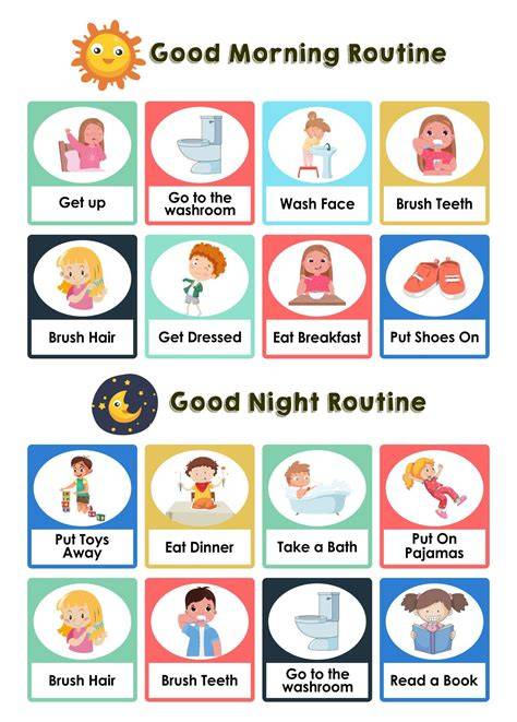 routine words for children in school