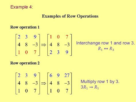 Row Operations On A Matrix