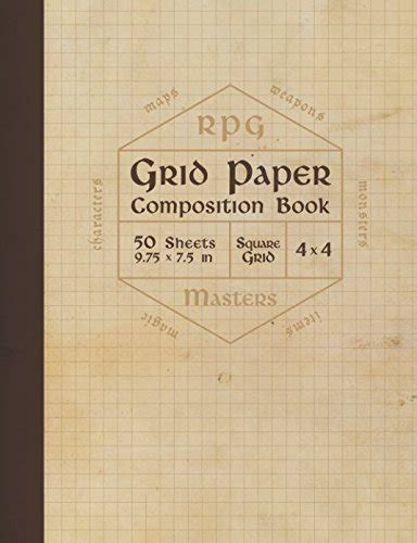 rpg grid paper composition book blank quad ruled