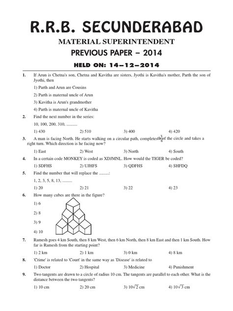 Read Rrb Sample Question Papers 