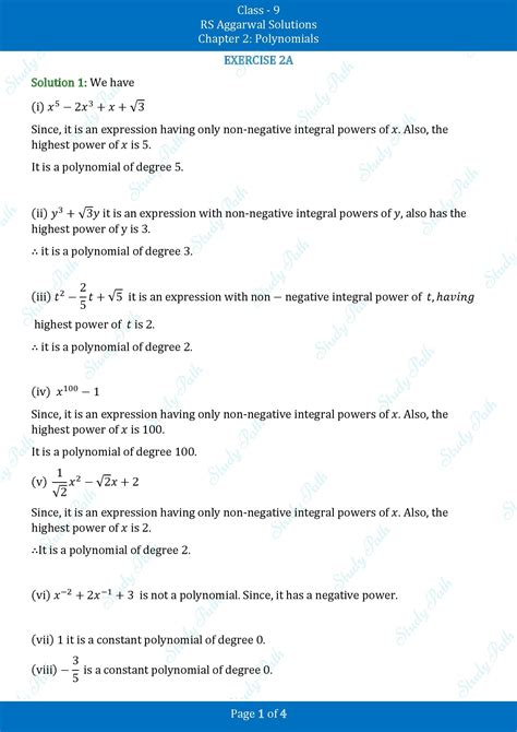 Rs Aggarwal Solution Class 9