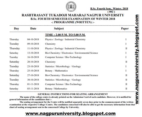 Rtmnu Time Table Winter 2020 21