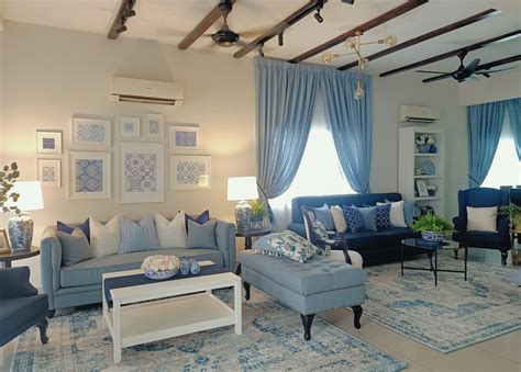 Ruang Tamu Warna Biru Dekorasi Untuk Kesan Adem Contoh Warna Biru - Contoh Warna Biru