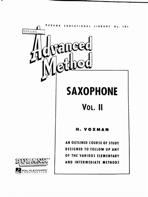 Rubank Advanced Method Saxophone Pdf