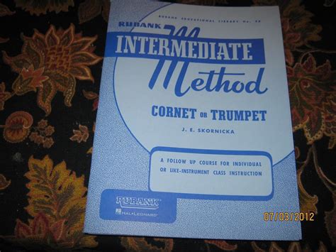 Rubank Intermediate Method Cornet Or Trumpet Rubank Educational Library No 56