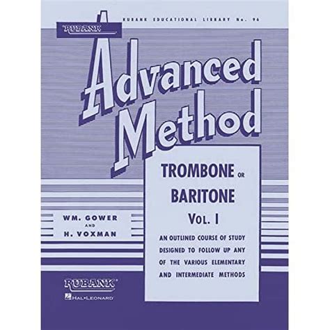 Download Rubank Advanced Method Trombone Or Baritone Vol 1 Rubank Educational Library 