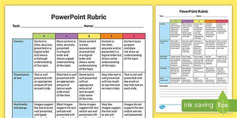 Rubric For Powerpoint Presentation 4th Grade