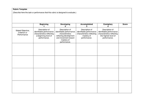 Rubric Template Blank