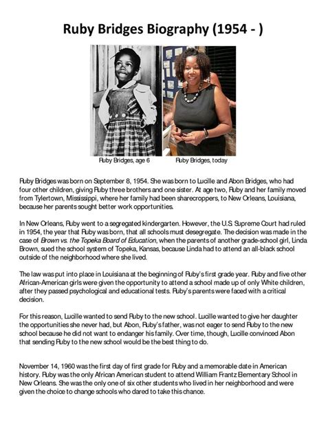 ruby bridges autobiography example