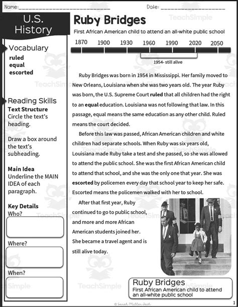 Ruby Bridges History Packet For 2nd Amp 3rd Bridges Worksheet 2nd Grade - Bridges Worksheet 2nd Grade