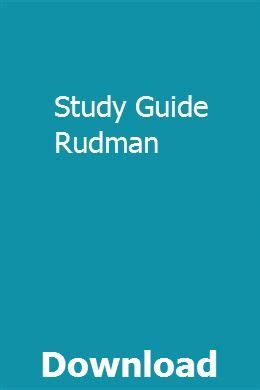 Read Online Rudman Study Guide 