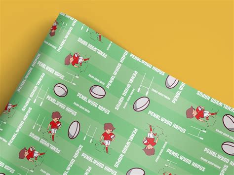 rugby wrapping paper