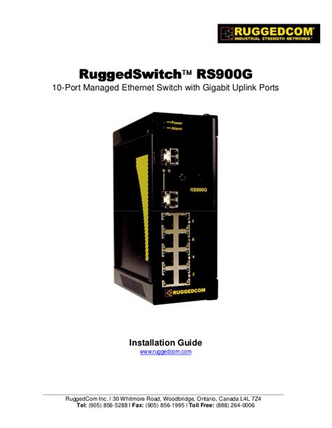 Full Download Ruggedcom Rs900G User Guide 