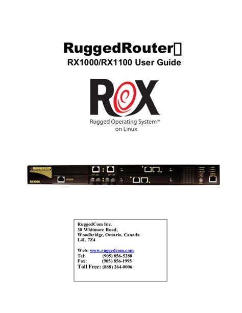 Read Online Ruggedcom Rx1000 User Guide 