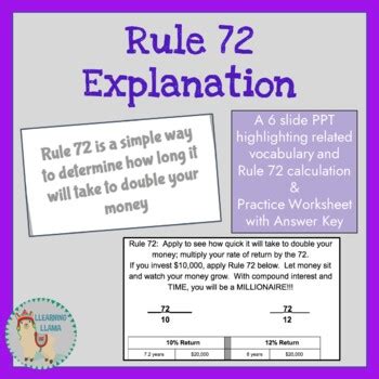 Rule Of 72 Lesson Plans Amp Worksheets Reviewed Rule Of 72 Math Worksheet Answers - Rule Of 72 Math Worksheet Answers