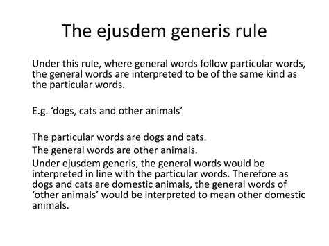 Rule Of Ejusdem Generis