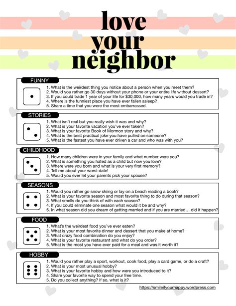 rules for dating a neighbor game