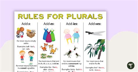 Rules For Plurals S Es Ies Ves Teach Plurals Ending In Ies - Plurals Ending In Ies