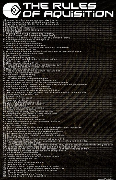 Rules Of Acquisition