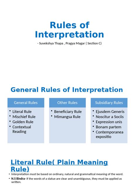 Rules Of Interpretation