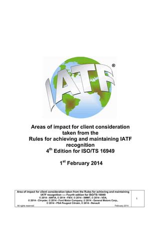 Read Online Rules For Achieving Iatf Recognition 4Th Edition 