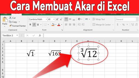 rumus akar di excel | Cara Menghitung Rumus Akar di Excel dengan