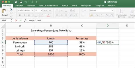 rumus excel persen | Menghitung persentase dalam Excel untuk Mac Dukungan