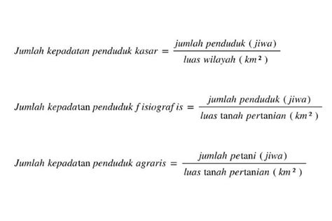 Rumus Kepadatan Penduduk