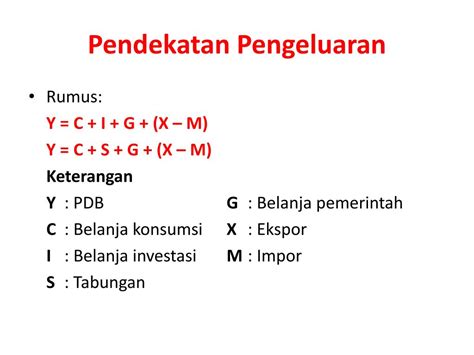 Rumus Pendekatan Pendapatan