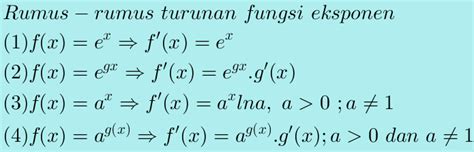 rumus turunan eksponen