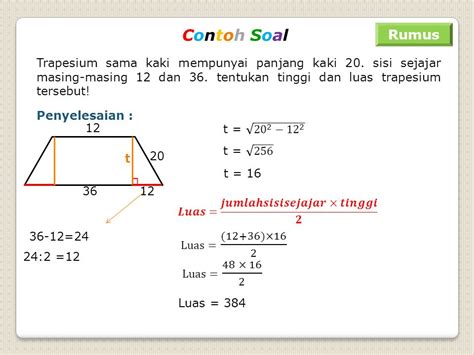 RUMUS TRAPESIUM - Menghitung Luas dan Keliling Trapesium dan Jajargenjang pada